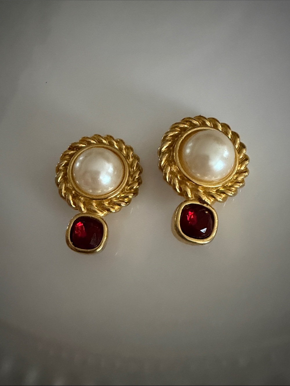 Givenchy Vintage 1980’s Pearl Clip On Earrings